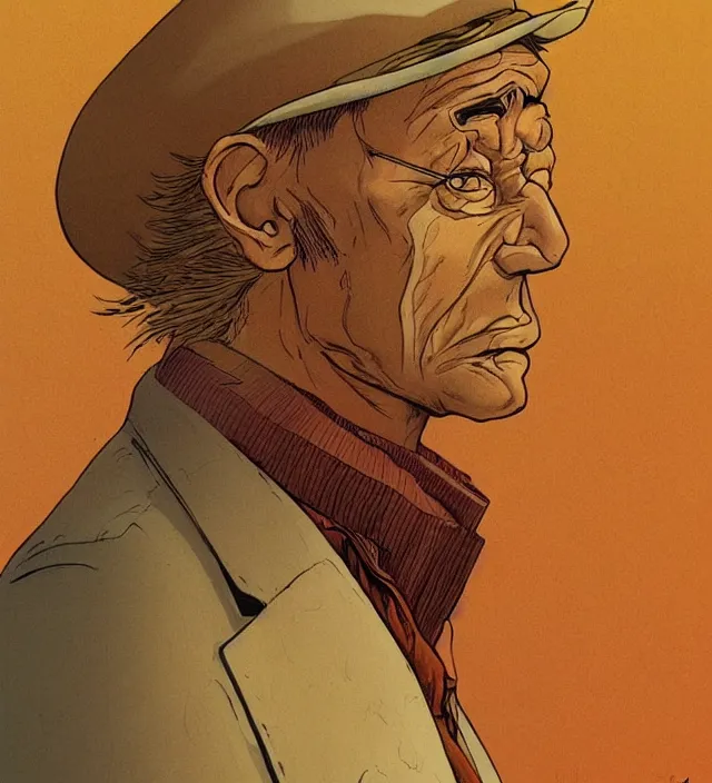 Image similar to a character portrait of senator armstrong in the style of jean giraud in the style of moebius trending on artstation deviantart pinterest detailed realistic hd 8 k high resolution