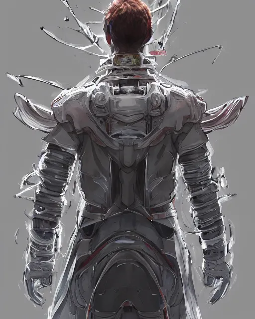 Image similar to A full-body anime portrait of Mark Zuckerberg as a white robot wearing a kimono from Skyrim, by Stanley Artgerm Lau, WLOP, Rossdraws, James Jean, Andrei Riabovitchevy, Marc Simonetti, and Sakimichan, trending on artstation