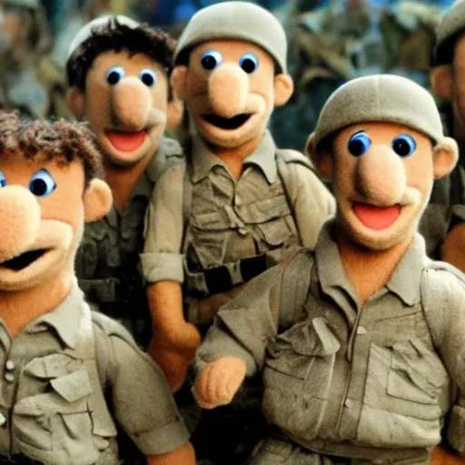 Image similar to saving private ryan with muppets