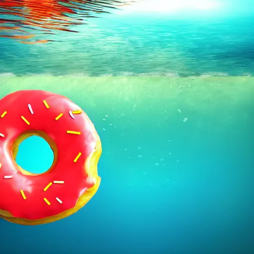 Image similar to donut under water sea , sunk deep water view , under water pictures