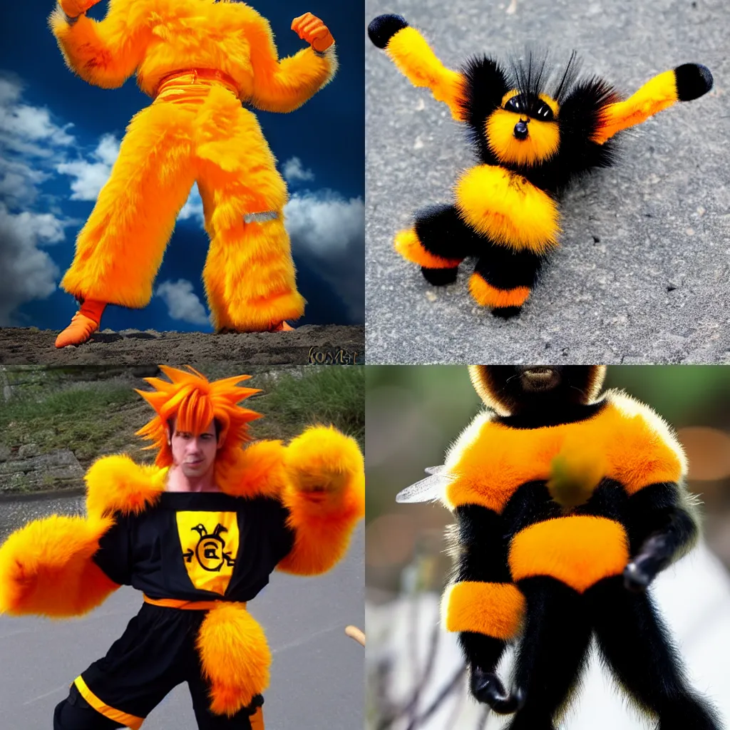 Prompt: Bombus terrestris as goku