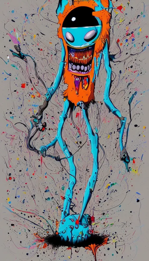 Image similar to techno artwork, by alex pardee