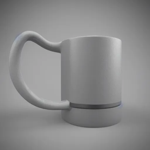 Image similar to 3 d model of a unique mug design, blender render, fully in frame