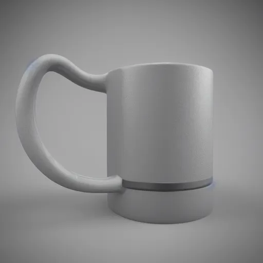 3 d model of a unique mug design, blender render