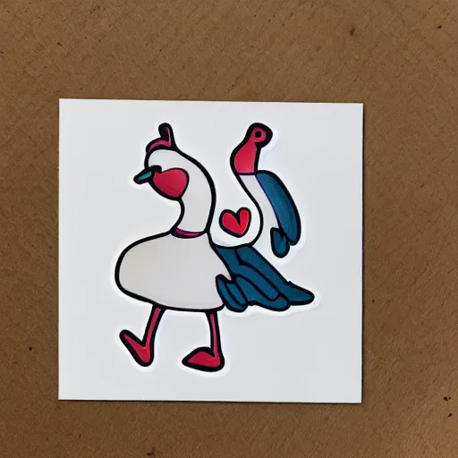 Image similar to cute dancing goose, sticker concept design