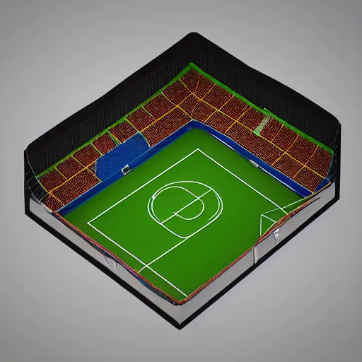 Prompt: 3d soccer themed loot box, isometric, cinema 4d, octane