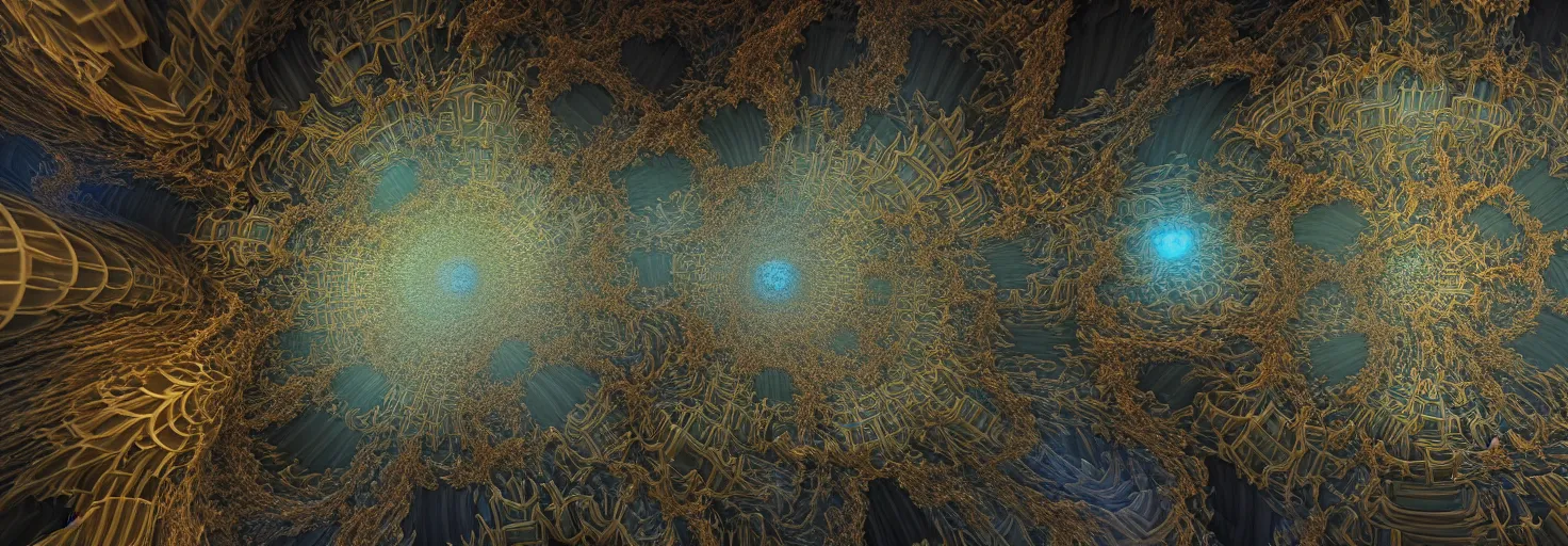 Image similar to 3 d fractal : digital 3 d : mandelbulb 3 d : ultra realistic fractal render : machina infinitum artstation : vfx - 3 d : octane render : blender : artstation : ue 5 : unreal engine : cinema 4 d : 8 k : epic cinematic render