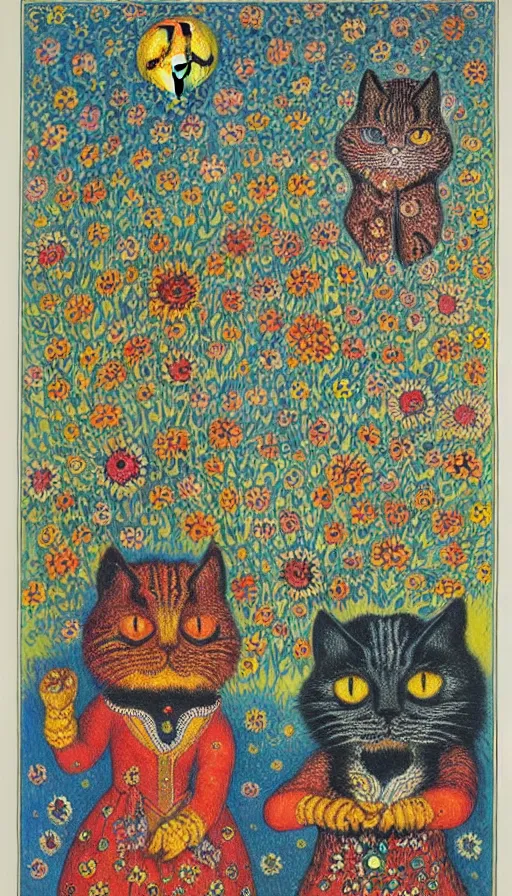 Image similar to the two complementary forces that make up all aspects and phenomena of life, by Louis Wain