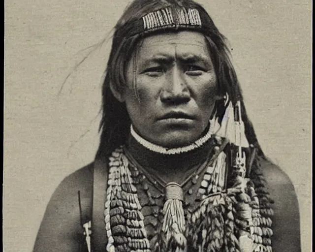 Image similar to old antique photo of an apache warrior