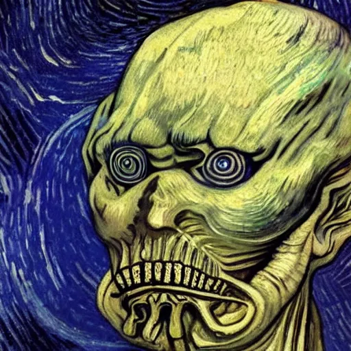 Image similar to giger, by van gogh