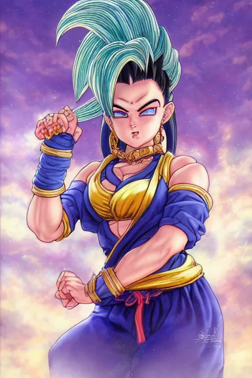 beautiful female saiyan Potara Earring Fusion