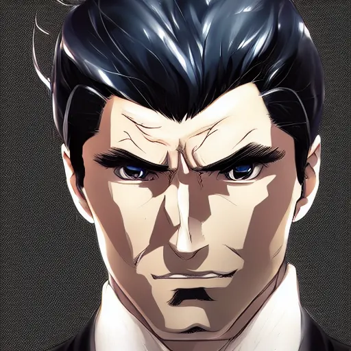 Image similar to portrait of bruce wayne, anime fantasy illustration by tomoyuki yamasaki, kyoto studio, madhouse, ufotable, trending on artstation