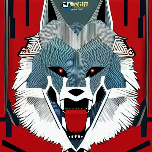 Prompt: fenrir art deco