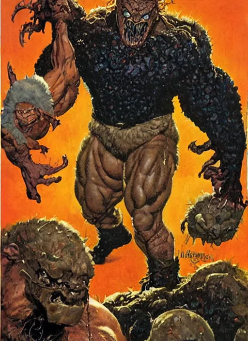 Prompt: full body and head portrait of dorian yates as marvel's the thing, dynamic action, painted by norman rockwell and phil hale and greg staples and tom lovell and frank schoonover and jack kirby