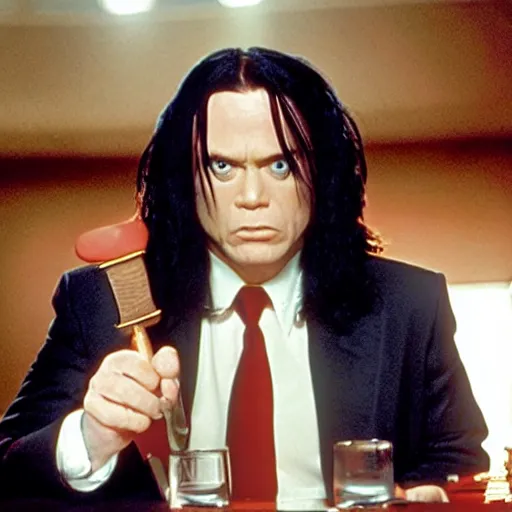 Prompt: A still from The Room by Tommy Wiseau