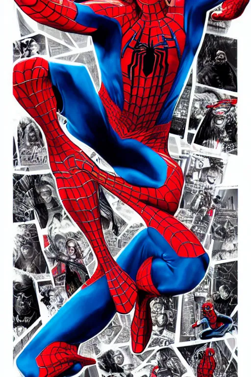Prompt: spider man poster movie artwork, detailed art by mark brooks