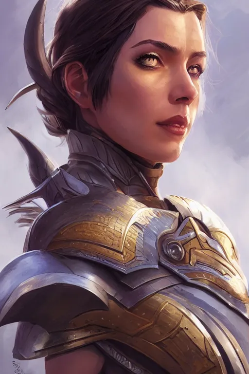 Image similar to amazon valkyrie athena, d & d, fantasy, portrait, highly detailed, headshot, digital painting, trending on artstation, concept art, sharp focus, illustration, art by artgerm and greg rutkowski and magali villeneuve