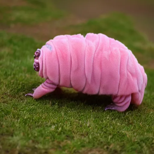 Image similar to A Tardigrade covered in pink fur