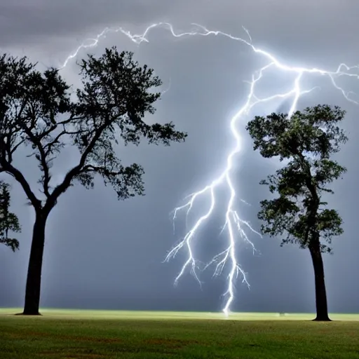 Image similar to A White lightning and storm