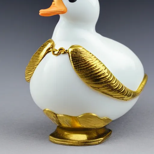 Image similar to porcelain duck with gold chain