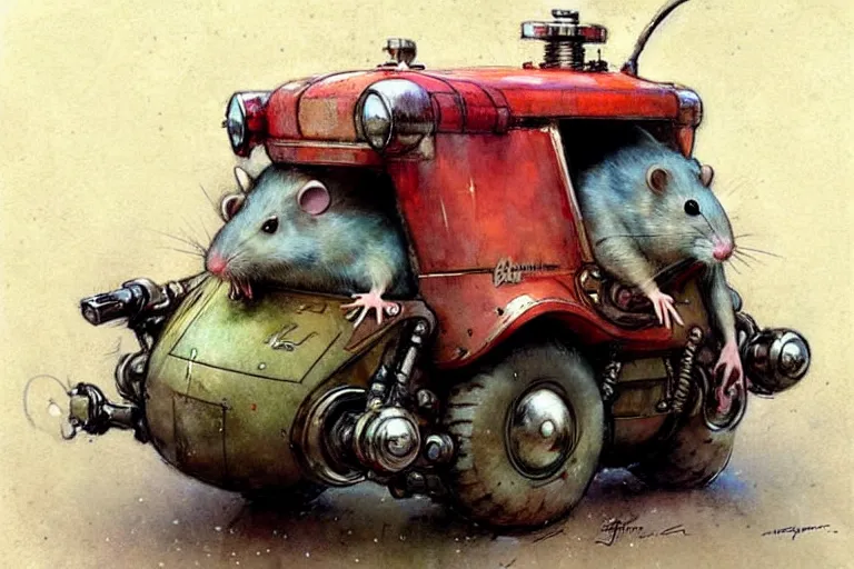 Prompt: adventurer ( ( ( ( ( 1 9 5 0 s retro future robot android obese rat wagon. muted colors. ) ) ) ) ) by jean baptiste monge!!!!!!!!!!!!!!!!!!!!!!!!! chrome red