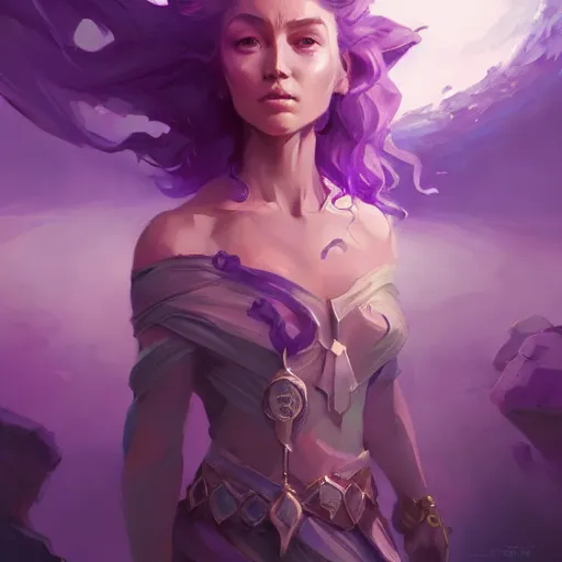 Image similar to a beautiful portrait of a beautiful amethyst sorceress, game of thrones concept art by pete mohrbacher and guweiz and ilya kuvshinov, digital art, highly detailed, intricate, sharp focus, trending on artstation hq, deviantart, unreal engine 5, 4 k uhd image