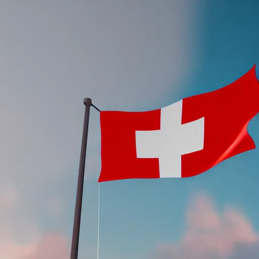 Image similar to Switzerland flag torn, highly detailed, poetic, 3D render, digital art, octane render, 8K artistic photography, photo-realistic