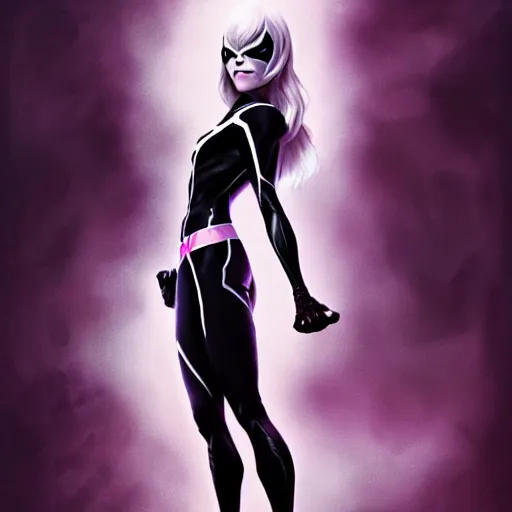 Prompt: gorgeous female Emma Stone as Spider-Gwen as venom sharp teeth, realistic character concept, medium shot, evil pose, comic book, illustration, slender symmetrical body, cinematic lighting, hyperdetailed, Tom Bagshaw, Joshua Middleton, single face, insanely detailed and intricate, dark and smokey background
