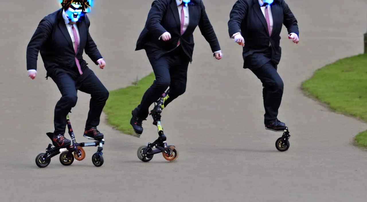 Image similar to Boris Johnson on rollerblades