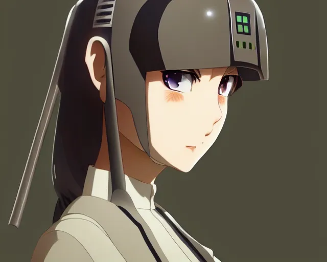 Prompt: anime visual, star wars imperial army beautiful girl android, cute face by yoh yoshinari, katsura masakazu, studio lighting, dynamic pose, dynamic perspective, strong silhouette, anime cels, ilya kuvshinov, cel shaded, crisp and sharp, rounded eyes, moody