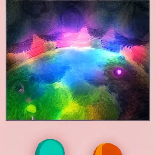 Image similar to a colourful abyss, landscape, digital art, detailed
