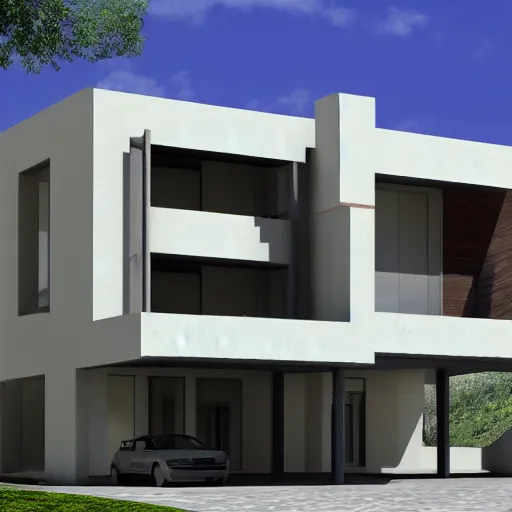 Image similar to brutalist minimalist mansion exterior design high quality highly detailed 8 k