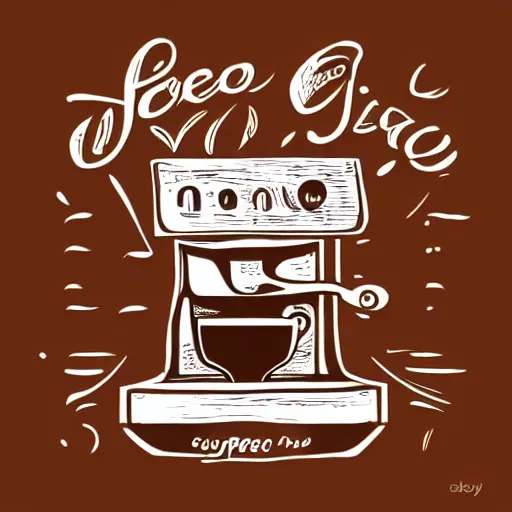 Image similar to espresso machine, coffee, hand drawn, engraved vector, by alexanderpokusay