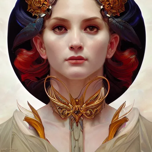 Prompt: portrait of evil cat goddess, intricate, elegant, highly detailed, digital painting, artstation, concept art, smooth, sharp focus, illustration, art by artgerm and greg rutkowski and alphonse mucha and william - adolphe bouguereau