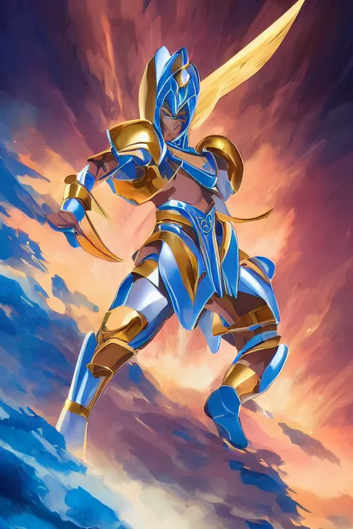 Image similar to 3 d 2 0 2 2 knights of the zodiac saint seiya battle for sanctuary hero suit armor comics mask minimalist, behance hd by jesper ejsing, by rhads, makoto shinkai and lois van baarle, ilya kuvshinov, rossdraws global illumination