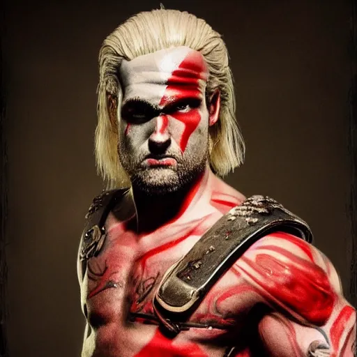 Prompt: geert wilders as kratos from god of war, 8 k, hdr, great light, gustave courbet, annie leibowitz