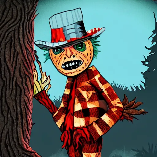 Image similar to Freddy Krueger in the art style of where the wild things go 4K quality