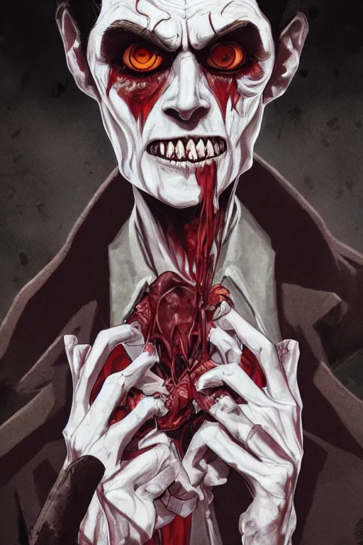 Image similar to count chocula in sleepy hollow, full body, big two toned eyes, teeth gritted, horror, intricate details, cinematic, epic, realistic, anatomy, tomer hanuka, uplight, artstation, photorealistic, scary
