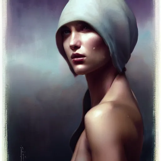 Image similar to painting of a very beautiful girl with muscles, by tom bagshaw, greg rutkowski, wlop