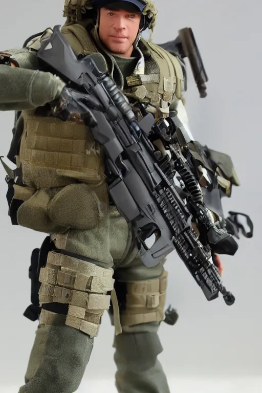 Image similar to 8 k high definition, 1 9 8 0 hasbro style action figure, full body, highly detailed, tactical gear, military, photorealistic