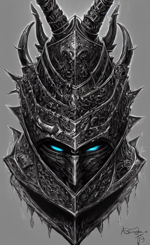 Image similar to portrait of a dark knight god, very detailed ornate helmet, 2 wings, strong complexity, extremely detailed and ornate heavy armor, fantasy, magic, dark, dungeons and dragons, dnd, trending on artstation