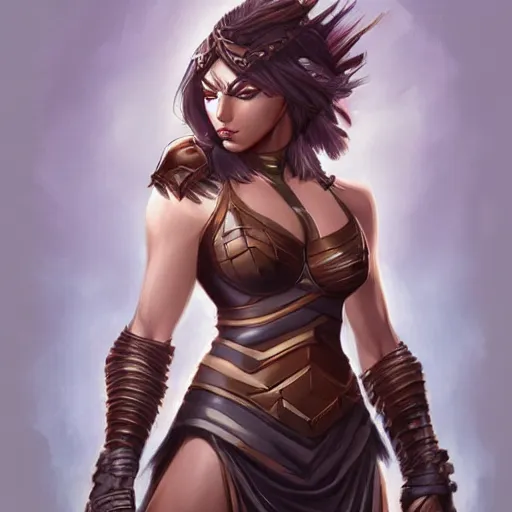 Image similar to a character concept art of a warrior by artgerm, very detailed
