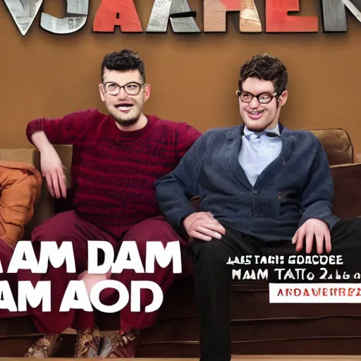 Image similar to magazine advertisement for a new late night television talk show called the adam friedland show