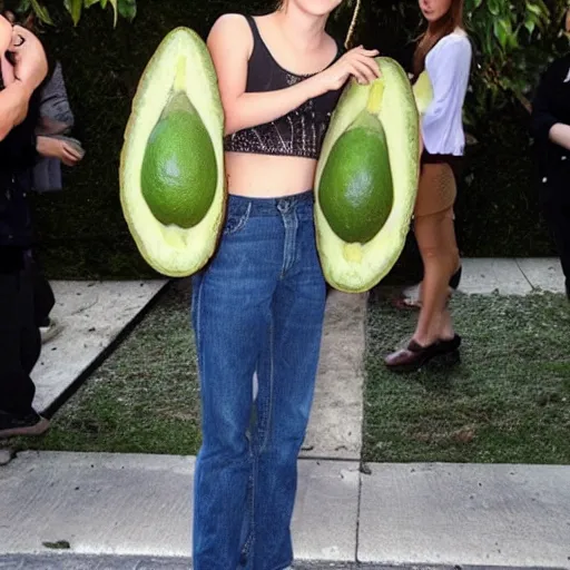 Image similar to emma watson as an avocado