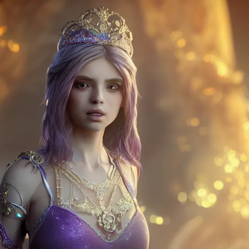 Image similar to portrait of wonderful princess of amethyst with fair skin, ornate 8 k gorgeous intricate detailed, accent lighting, dramatic light, octane render