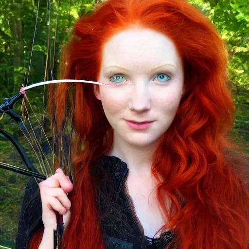 Prompt: a redhead archer