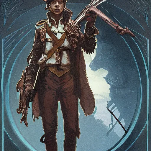 Prompt: an ultra detailed vector image of michael cera dressed as the hunter from bloodborne, concept art by alphonse mucha and greg rutkowski, cosmic horror, god rays