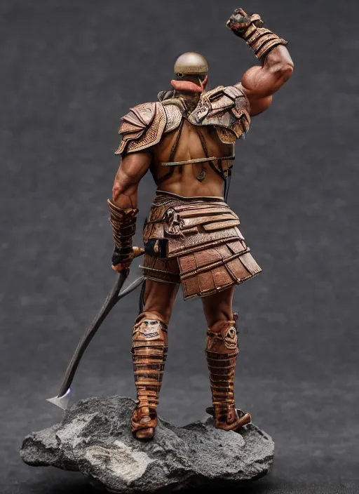 Image similar to 80mm resin detailed miniature of a Muscular Warrior, clothed in armor, brown skin, battle axe, Product Introduction Photos, 4K, Full body