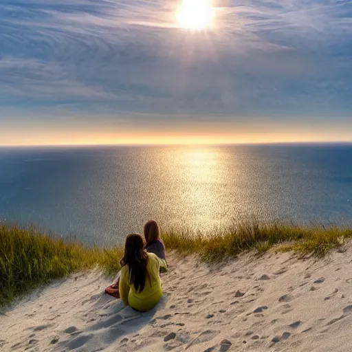 Prompt: watching the sun go down at the dune du pilatus in France