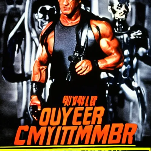 Prompt: sylvester stallone as the terminator, movie poster